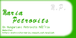 maria petrovits business card